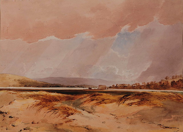 Appraisal: MARY PARKER LADY LEIGHTON - Scottish landscape with distant building