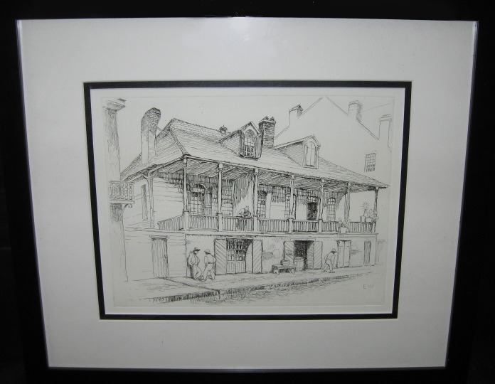 Appraisal: Ellsworth Woodward American New Orleans - Madame John's Legacy etching