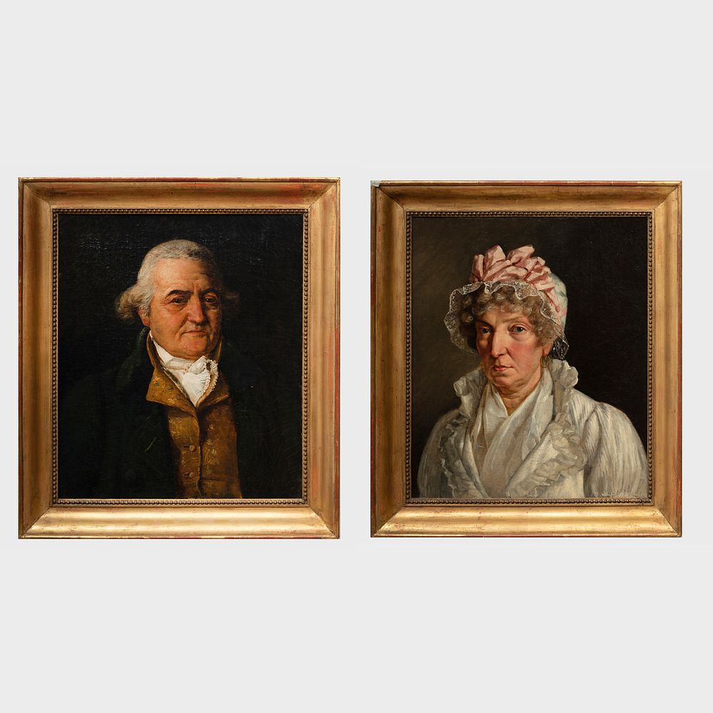 Appraisal: French School A Pair of Portraits Two oil on canvas