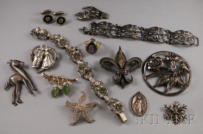 Appraisal: Group of Mostly Sterling Silver Jewelry including a kt white