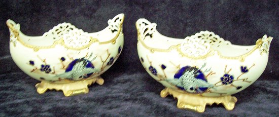 Appraisal: A pair of oval vases possibly Zsolnay with raised pierced