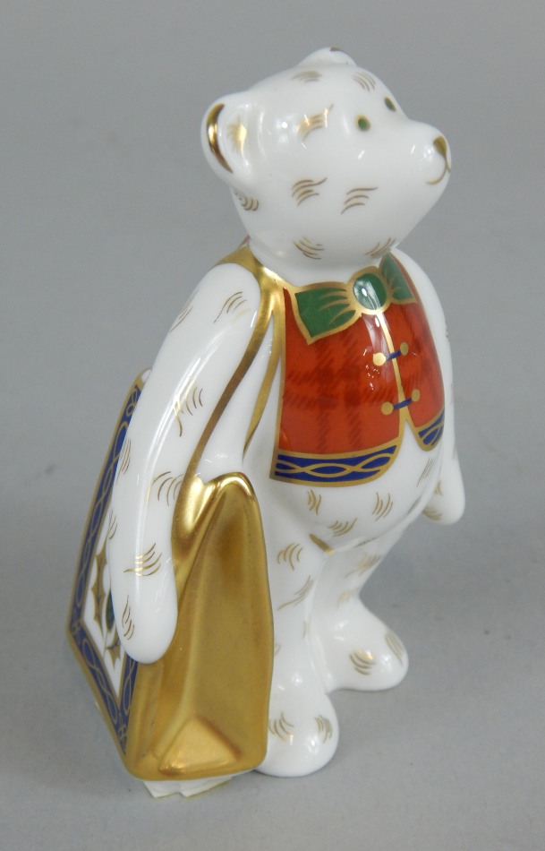 Appraisal: A Royal Crown Derby porcelain Teddy bear with suitcase printed