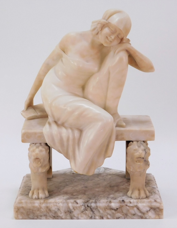 Appraisal: ANTOINE CALASTRINI MARBLE SCULPTURE OF WOMAN Italy - th CenturyDressed