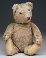 Appraisal: STEIFF TEDDY BEAR Beige with glass eyes felt pads stitched