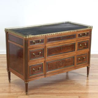 Appraisal: Louis XVI bronze mounted marble top commode Louis XVI bronze