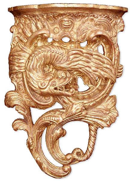 Appraisal: An exceptional Chinese Chippendale style giltwood wall bracket height in