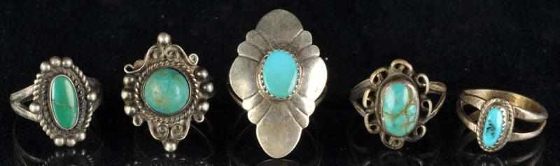 Appraisal: Lot of Native American Indian Navajo Rings Description All with