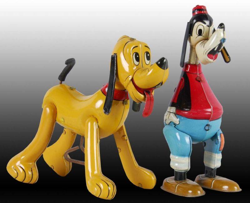 Appraisal: Walt Disney Linemar Playful Pluto Goofy Toys Description Goofy -