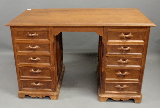 Appraisal: Victorian walnut desk h top x