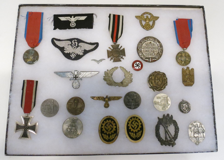 Appraisal: COLLECTION OF GERMAN NAZI MEMORABILIA including iron cross DAF patches