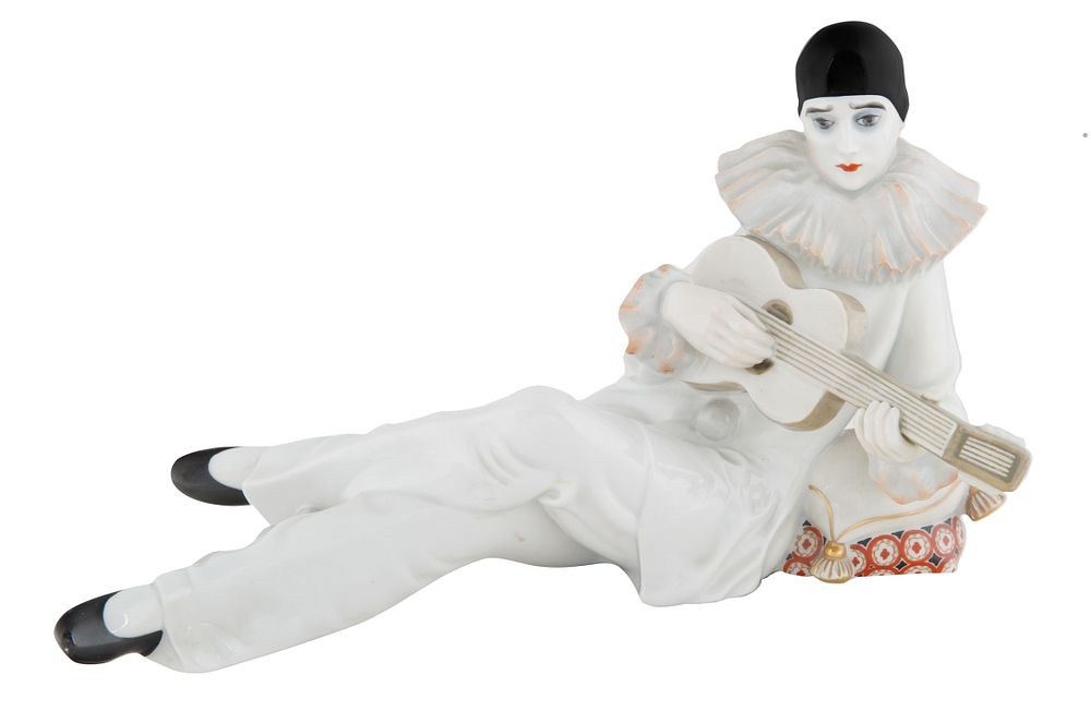 Appraisal: CIRCA CONSTANTIN HOLZER-FEANTI ROSENTHAL PIERROT FIGURINE CIRCA CONSTANTIN HOLZER-FEANTI ROSENTHAL