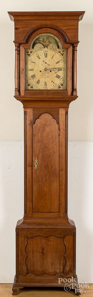 Appraisal: Maryland Chippendale walnut tall case clock Maryland Chippendale walnut tall