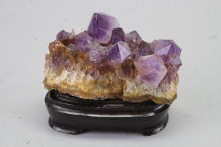 Appraisal: Amethyst Stone on Stand Amethyst Stone on Stand Height in