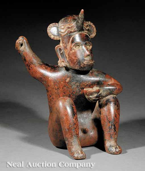 Appraisal: A Colima Polished Earthenware Male Figure c B C -A