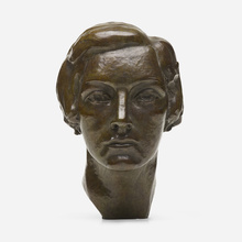 Appraisal: Agnes Yarnall Untitled portrait bronze h w d in cm