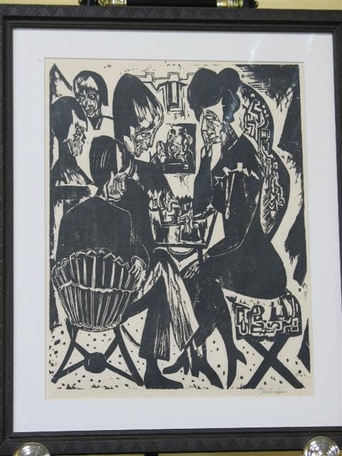 Appraisal: JAN WIEGERS DUTCH - CHESS Woodcut print on wove paper