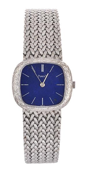 Appraisal: A LADIES PIAGET GOLD WRISTWATCH Manual wind movement square lapis