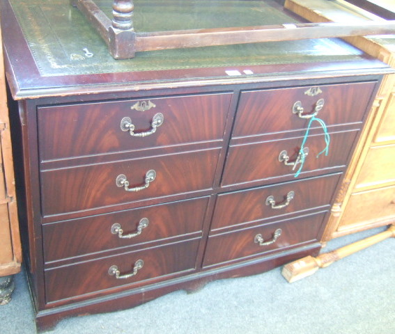 Appraisal: A th century mahogany double filing cabinet the gilt tooled