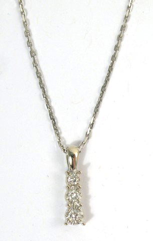 Appraisal: DIAMOND AND WHITE GOLD PENDANT NECKLACE the pendant is suspended