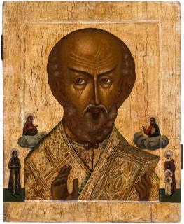 Appraisal: A RUSSIAN ICON OF SAINT NICHOLAS TH CENTURY A RUSSIAN