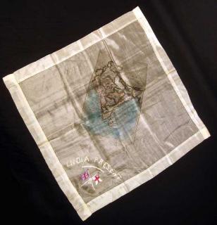 Appraisal: British Raj ANTIQUE SILK HANDKERCHIEF c India Silk Union Jack