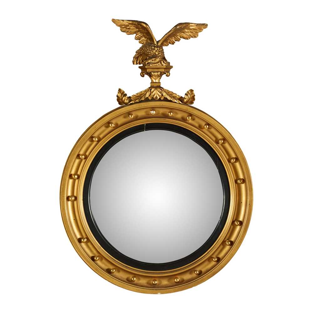 Appraisal: REGENCY GILTWOOD CONVEX MIRROR EARLY TH CENTURY the convex mirror