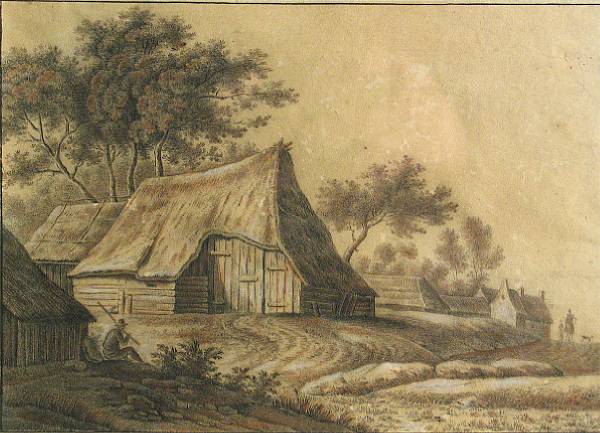 Appraisal: Dutch School th Century A view of a farm with