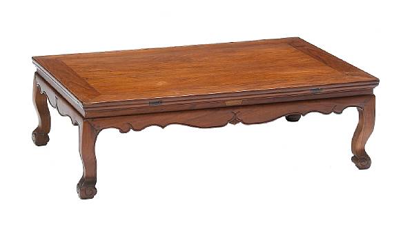 Appraisal: A huanghuali low table Kangzhuo th th Century The rectangular