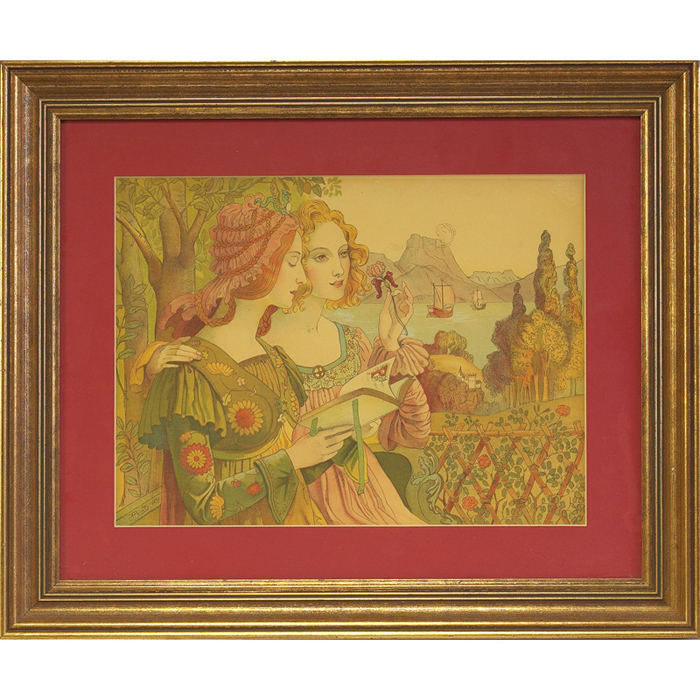 Appraisal: Armand Point French - The Fairy Tale c colored lithograph