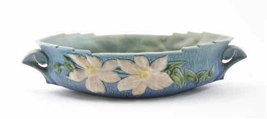 Appraisal: A Roseville Pottery Console Bowl in the Clematis pattern of