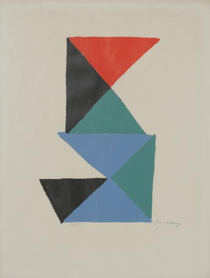 Appraisal: SONIA DELAUNAY A geometric coloured composition colour print signed in