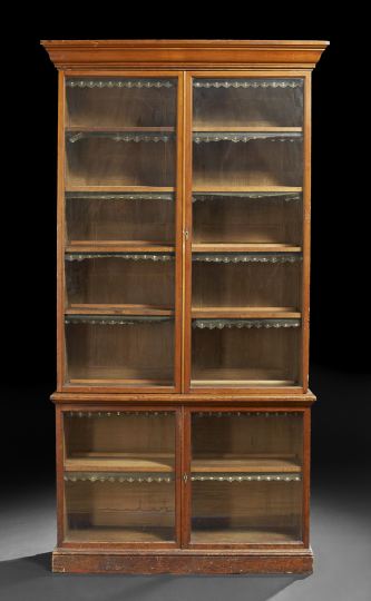 Appraisal: English Pine Display Case th century in two parts the