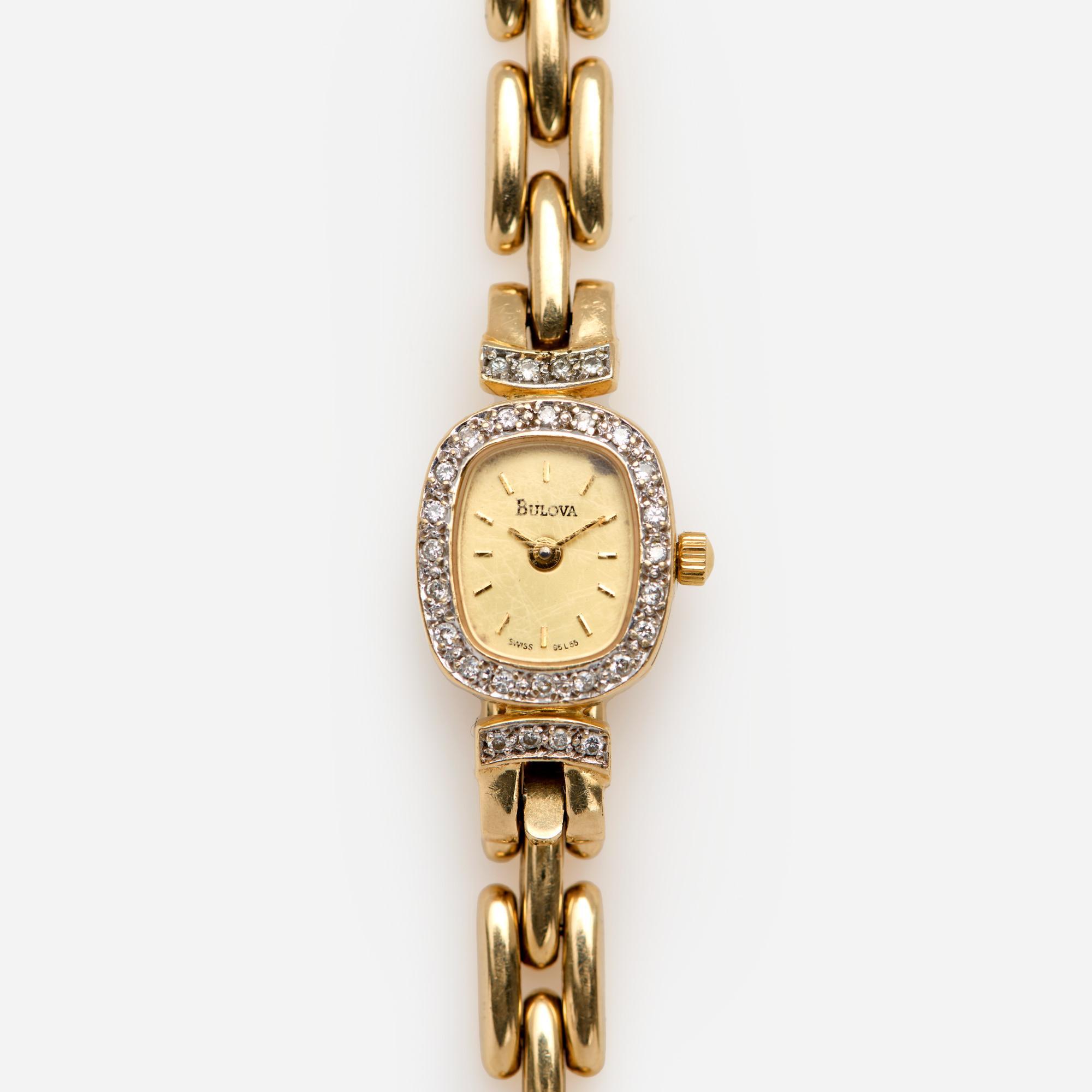 Appraisal: K DIAMOND BULOVA LADIES WATCH A k yellow gold Bulova