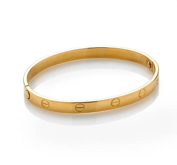 Appraisal: An eighteen karat gold Love bangle bracelet Cartier signed Aldo