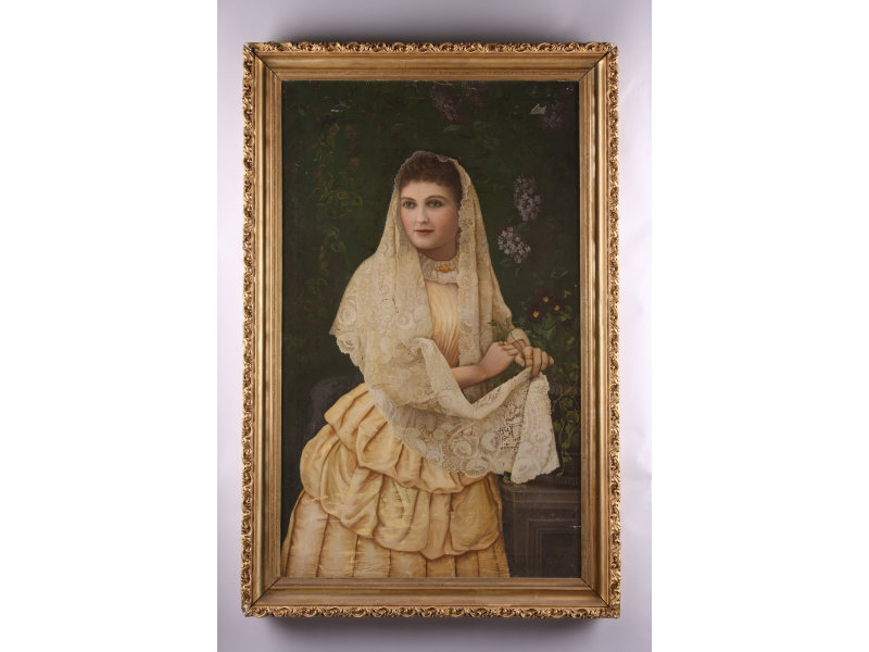 Appraisal: Alice Robinson American th c Portrait Lady with Lace Mantilla