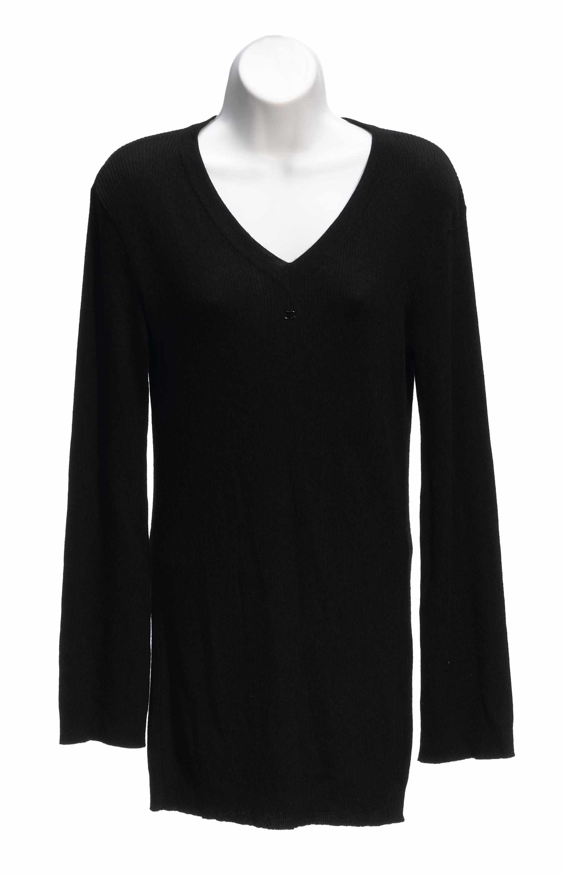 Appraisal: A Chanel black cashmere and silk sweater size together with