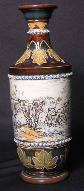 Appraisal: Doulton Lambeth Hannah Barlow stoneware vase circa H in PROVENANCE