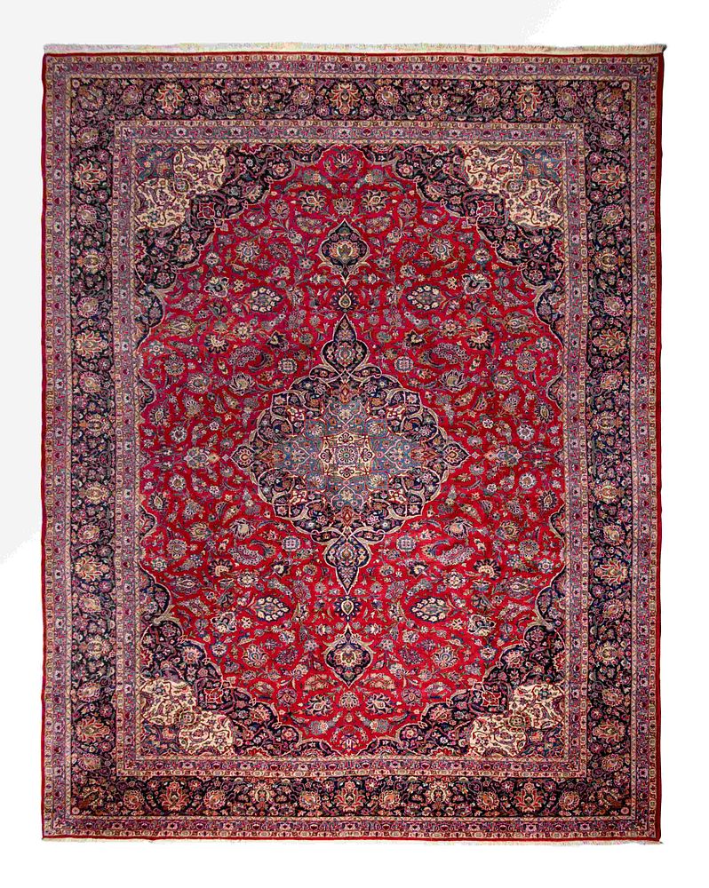 Appraisal: A Kashan Wool Rug A Kashan Wool Rug Second Half