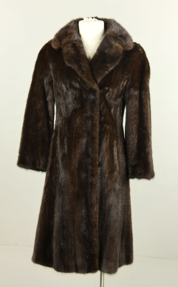 Appraisal: - Dark Brown Mink Coat Dark brown mink coat with