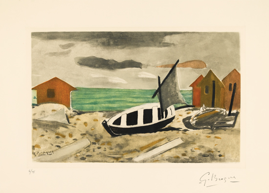 Appraisal: GEORGES BRAQUE after Bateau Terre Color aquatint and etching circa