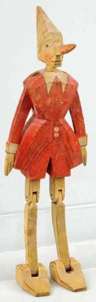 Appraisal: Wooden Folk Art Jointed Pinocchio Figure Description Legs and arms