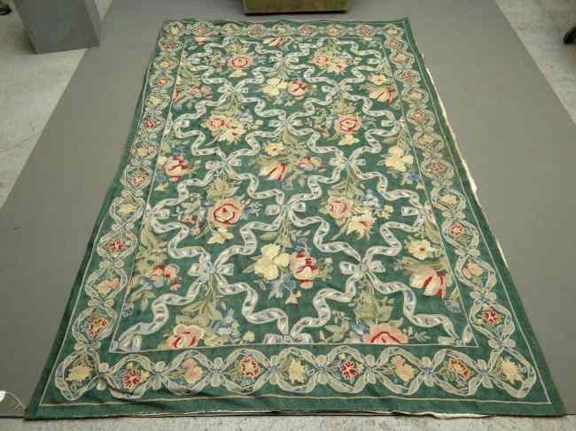 Appraisal: Crewel work style rug ' x '