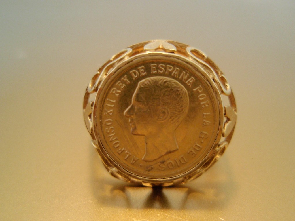 Appraisal: A small coin mounted in a ring