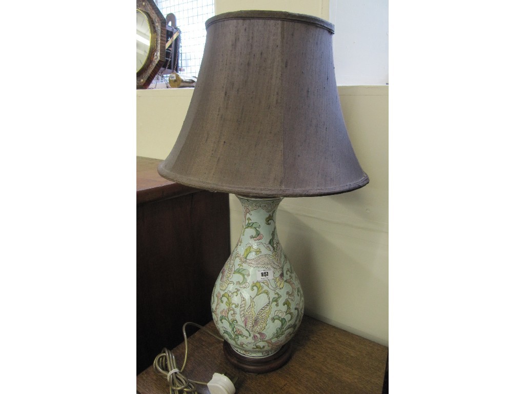 Appraisal: Chinese ceramic table lamp with shade