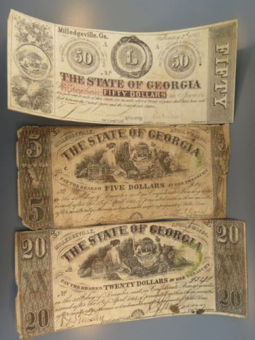 Appraisal: Confederate Milledgeville Georgia Notes and