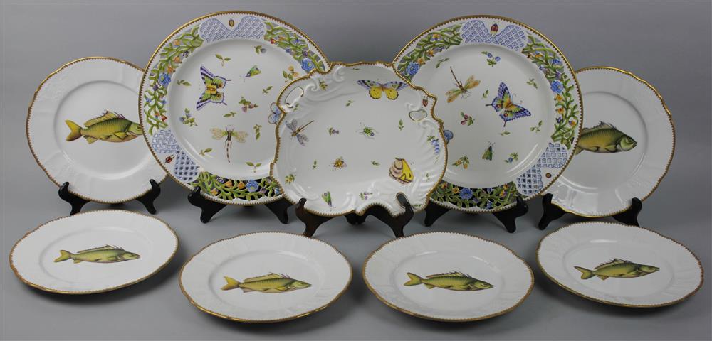 Appraisal: GROUP OF NINE ANNA WEATHERLEY PORCELAIN TABLE ARTICLES including a