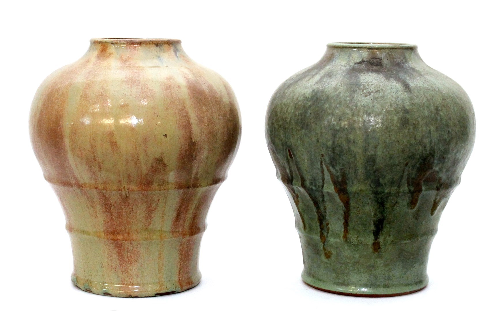 Appraisal: Two Auguste Delaherche - stoneware vases early th century the