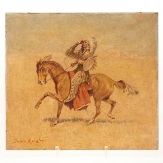 Appraisal: Circle of Frederic Remington painting Circle of Frederic Remington painting