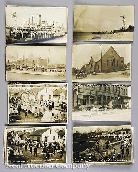 Appraisal: A Collection of Forty-three Antique Louisiana Silver Gelatin Print Postcards