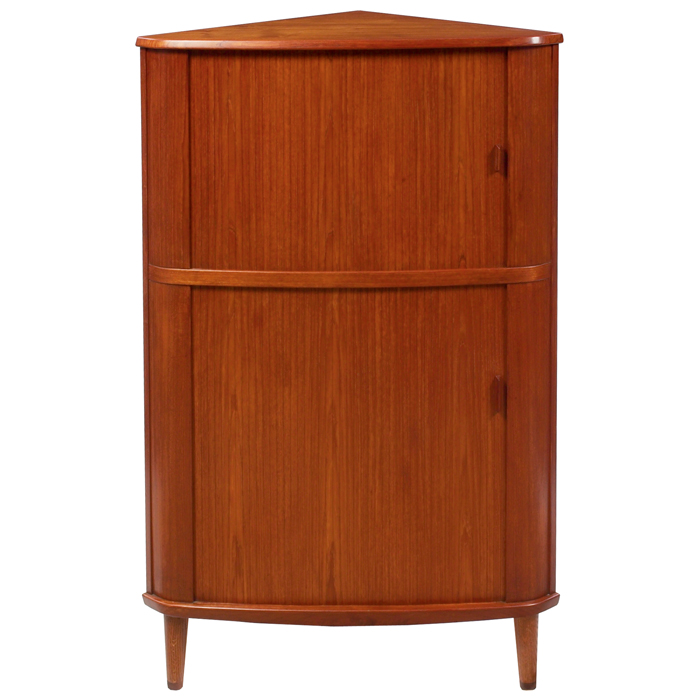 Appraisal: Skovmand Andersen corner cabinet Denmark s teak upper and lower